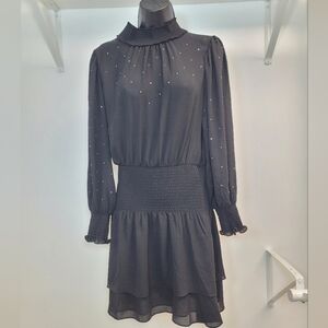 NWT WHBM Long Sleeve Heatset Blouson Mini Dress sz SP 570316198